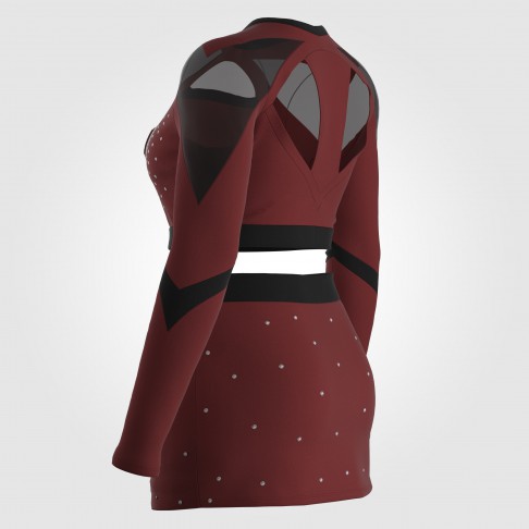 2ピースのブラックアダルトチアユニフォーム - CSTOWNCHEER